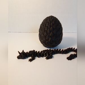3D Printed Articulated Fidget Unicorn Dragon Toy With Storage Egg Shell